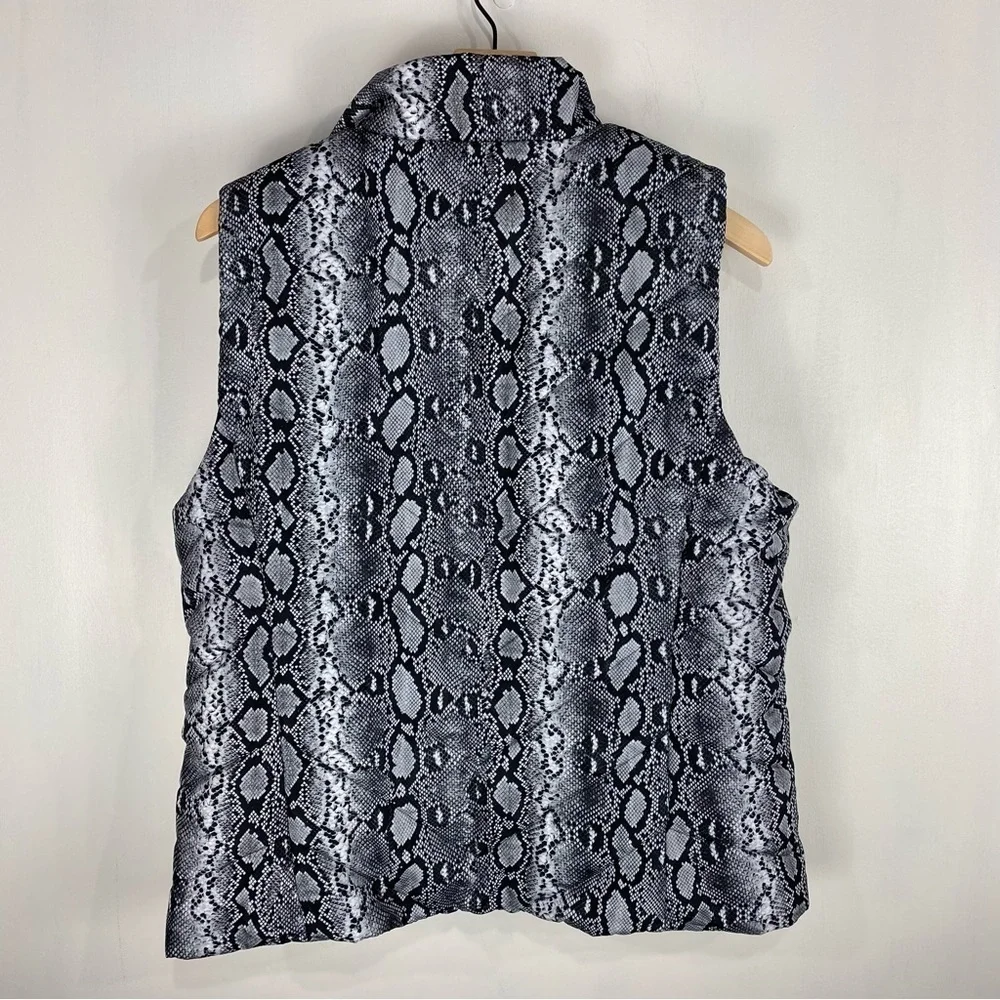 Michael Kors Snake Print Full Zip Up‎ Winter Puffer Vest Jacket Size Large (NWT)
